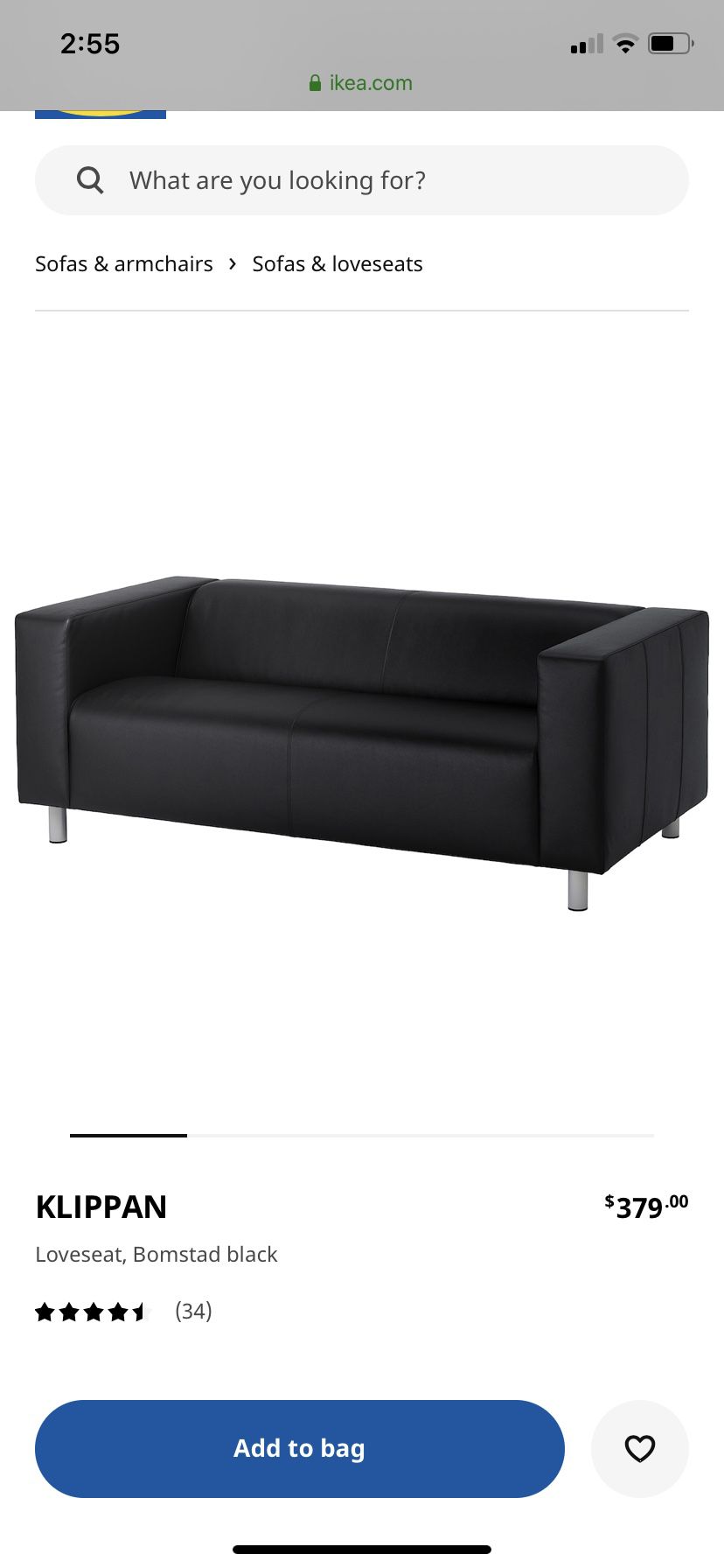 Ikea sofa leather Klippan