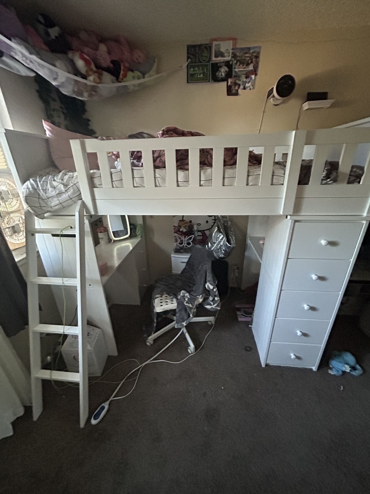 Loft Bed With Vanity, Desk And Drawers