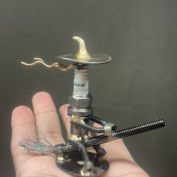 Witchy Spark Plug Metal Art Decor Figurine 