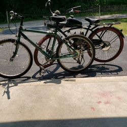 Huffy  26 In Motor  Bike   CAN'T  GET  GOING  NEW Engine   And A 26 In Mountain  Cannondale  Bike Combo.