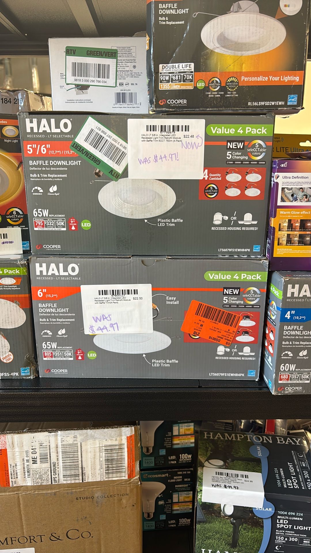 Halo four pack 5/6 baffle down light