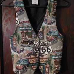 Woman"S Ladies Historic Tapestry Route 66 Vest Sz: Large 