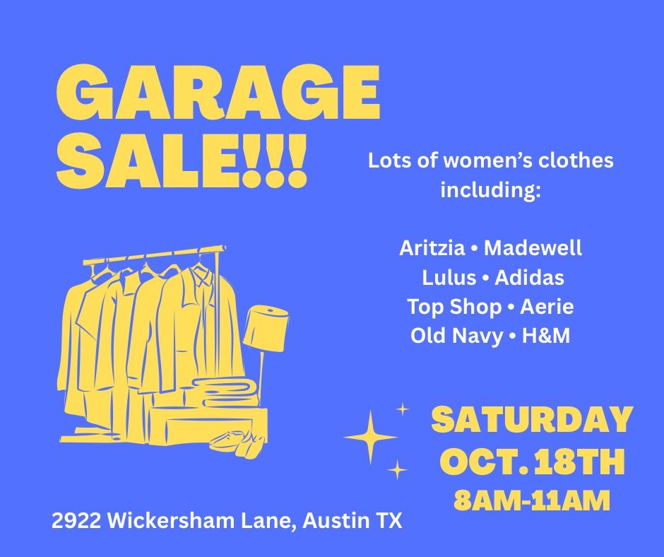Garage Sale For The Girls! Lots Of Women’s Clothes 