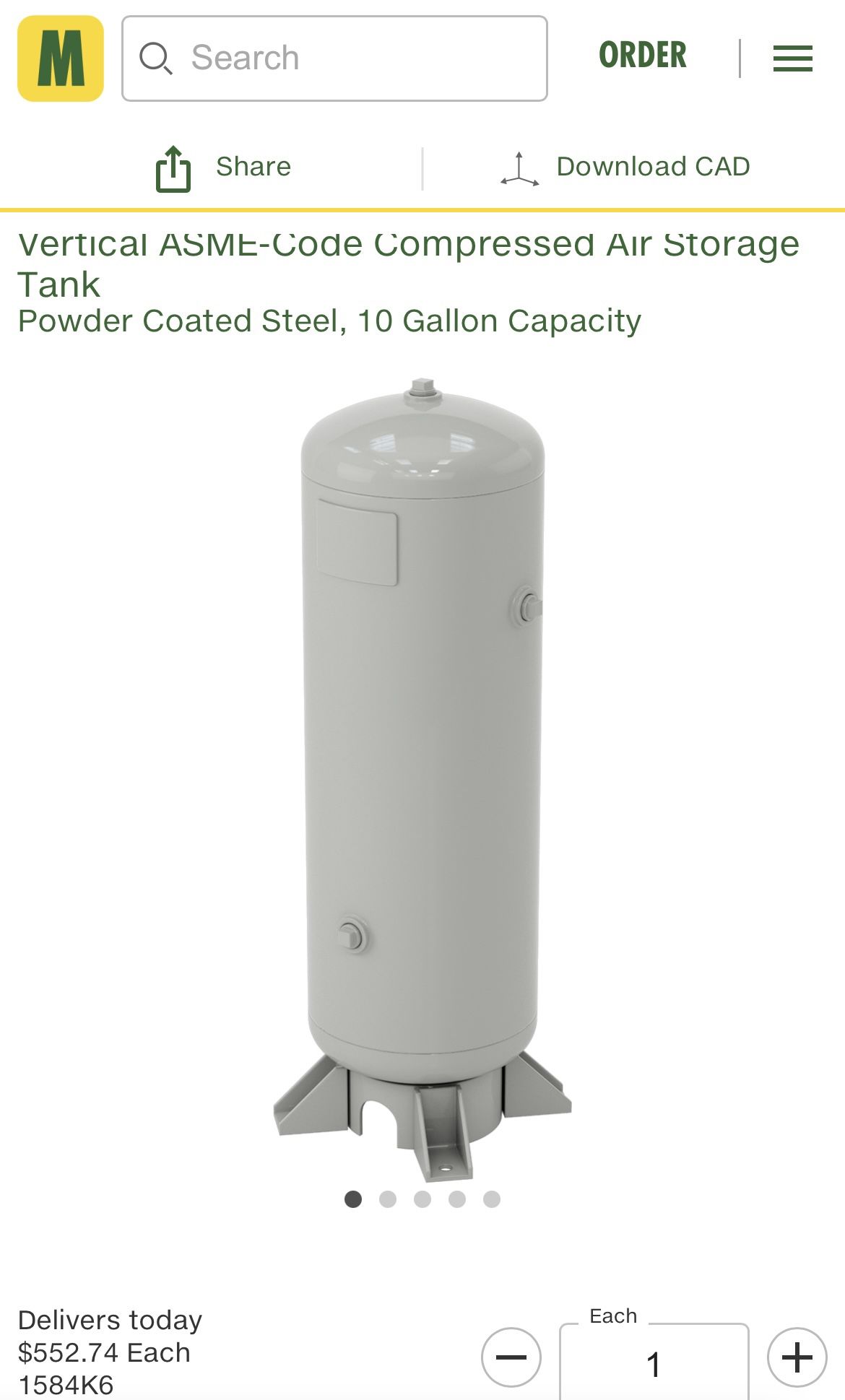 2 Vertical 10gallon Compressed Air Tanks