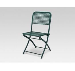 Qty 2 - folding chair Metal Punch Bistro Chair Dark Green