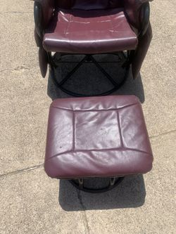 Leather Chair With footstool