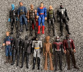 Superhero Action Figures Lot Marvel DC Batman Superman Venom Toys Bundle 