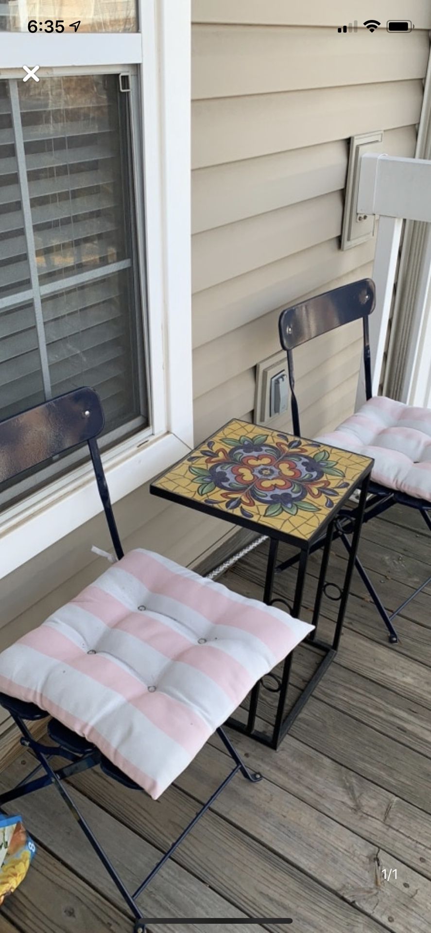 Patio chair and table