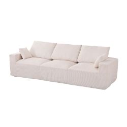 Modular Sectional Sofa, L-Shape with Extra-Wide Seat Cushion, USB and Type-C Charger, Petal Armrest Design, High Density Foam, Free Movement Ottoman, 