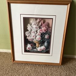 Vintage 3-D Paper, Art Framed Picture Matted Ready To Hang