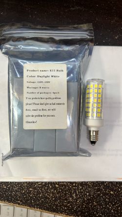 E11 Base Bulb LED 110-130V 8W Daylight 4-pack