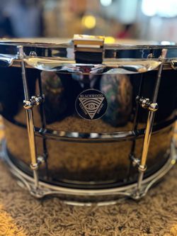 🔥 CUSTOM 14” × 8” BLACKWOOD SNARE Brass / Black Chrome MINT