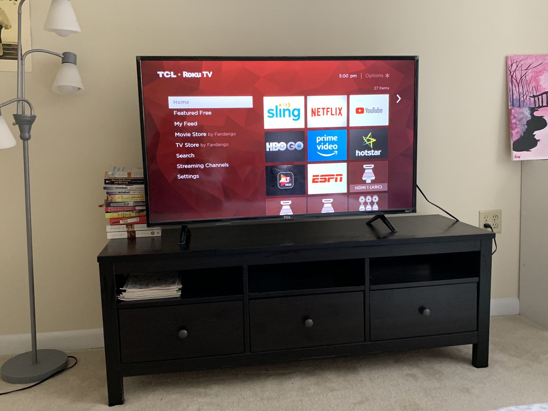 TCL Roku TV 49” with TV Table
