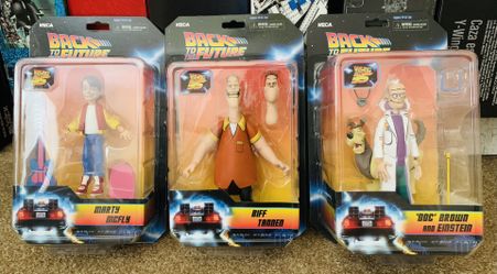 NECA Toony BACK TO THE FUTURE Marty McFly Biff Tannen Doc Brown - 3 LOT NEW