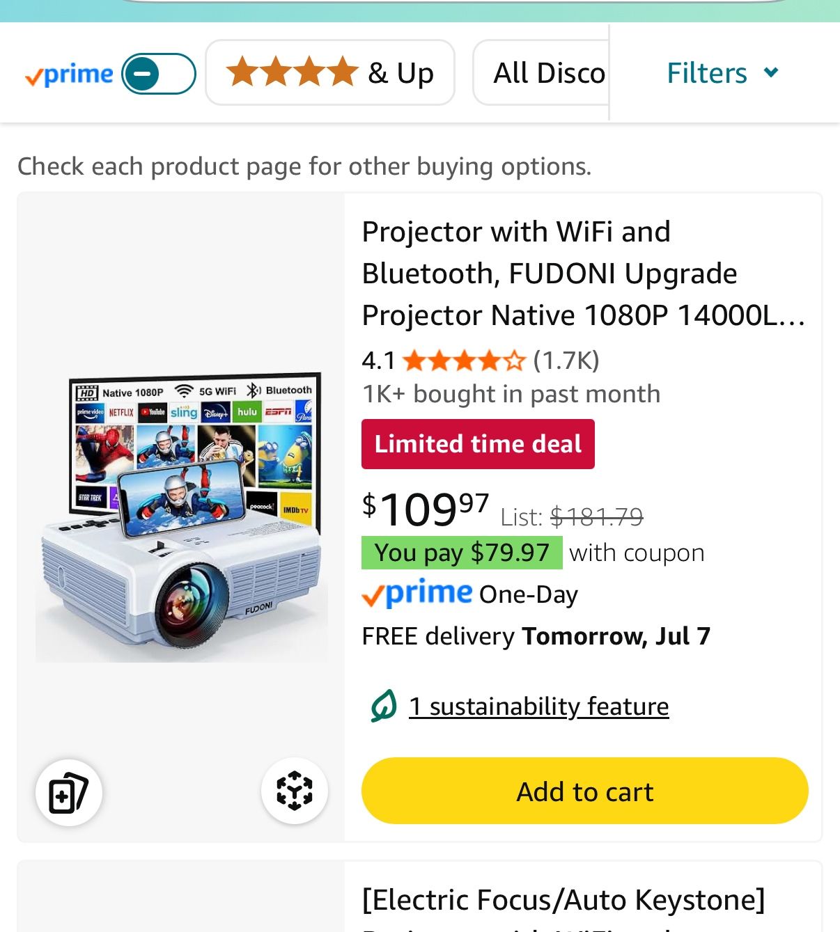 Projector with WiFi and Bluetooth