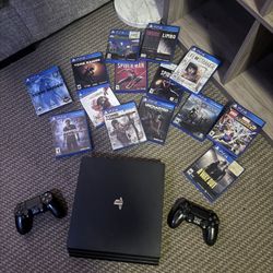 PS4 Pro Bundle – 2 Controllers + 15 Games (Spider-Man, God of War, More!)