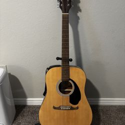 Fender Acoustic Guitar w/stand, strap, tuner