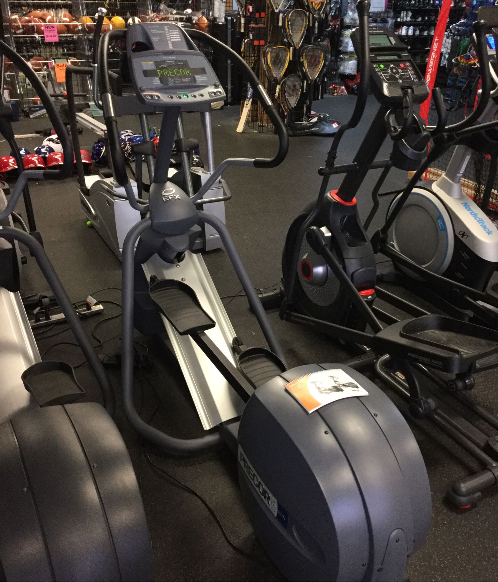 Beautiful Precor EFX 5.23 elliptical cross trainer with power incline