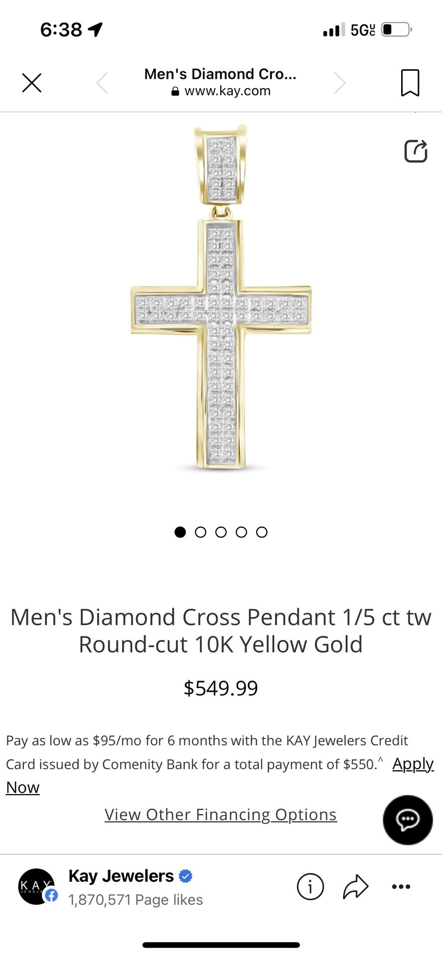 Mens Diamond Cross Pendant 