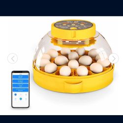 Ponhu 16 Egg Incubator, Incubators for Hatching Eggs, Intelligent Temperature Control, Egg Candler and Humidity Control (Yellow) 
