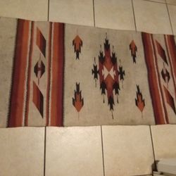 Beautiful Vintage Hand Woven Wool Rug Runner