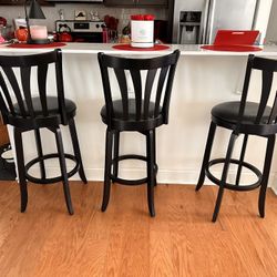 3 Black Bar Stools