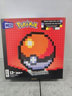 Mega Bloks - Pokemon Classic Poke Ball, Pixel Art, 342 Piece Building Toy Set -