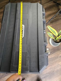 Stanley Black Plastic Rolling Tool Box with Wheels Handle Lockable