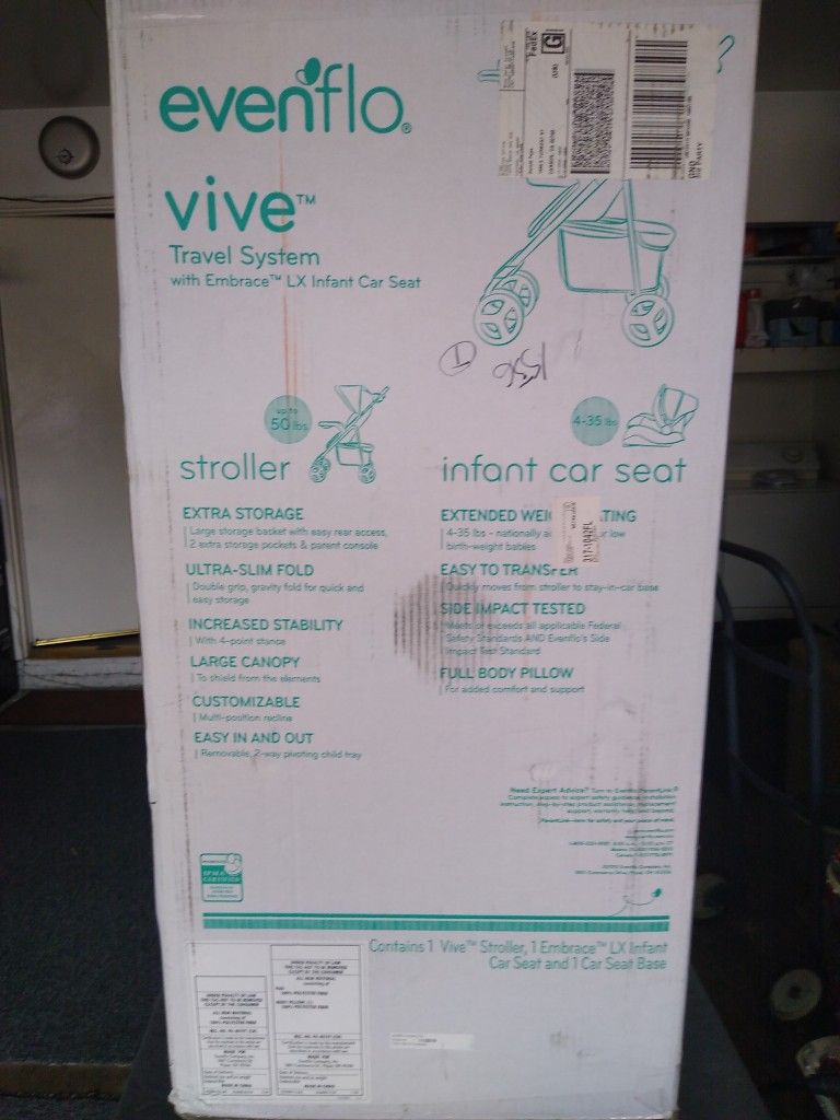 Evenflo Vive Travel System With Embrace Lx Infant Car Seat ppgbbe