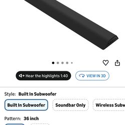 Vizio Soundbar with built in subwoofer