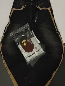 Stacked jeans X bape shirt bundle π²