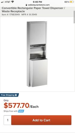 Stainless Steel Restroom Trash/papertowel Dispenser Surface Mount