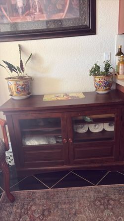 Heavy wooden cabinet can be used as a pantry, TV console, etc.