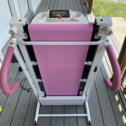 500w Foldable Electric Treadmill with Wheels, Safety Clip, and Screen