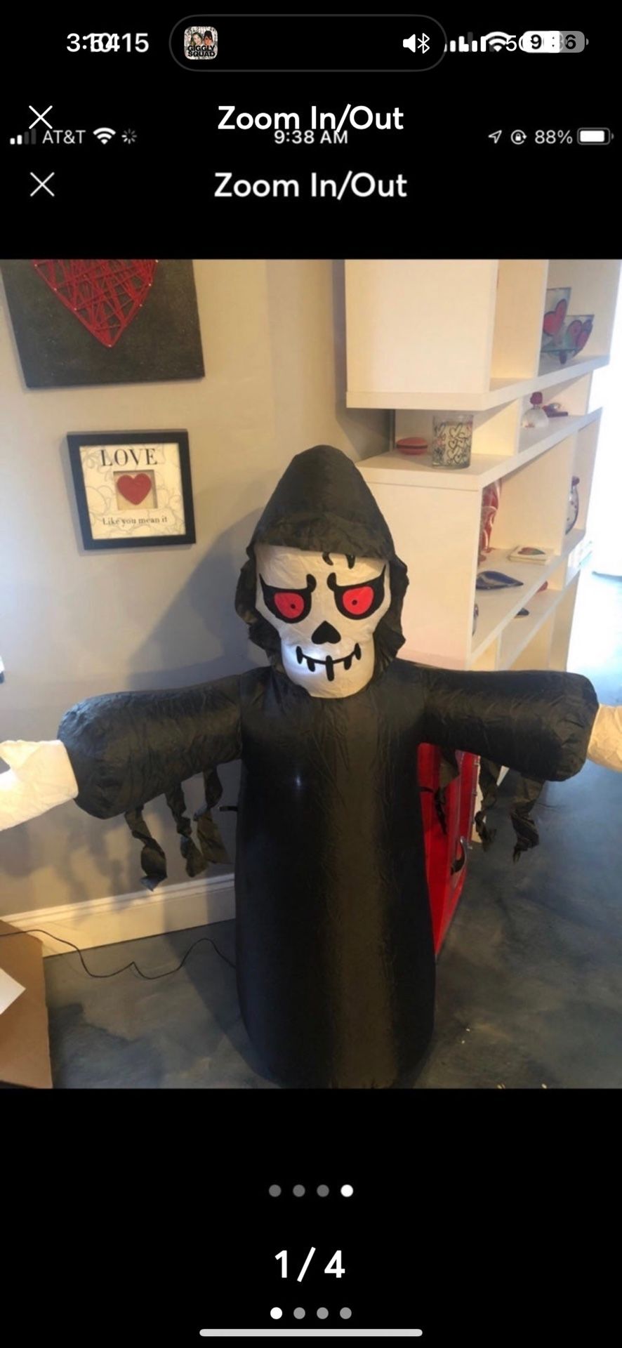 Grim Reaper Halloween 4ft Inflatable Yard Decor 2015
