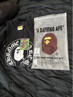 Chrome Hearts x BAPE black t-shirt with white ape head graphic #collaboration #streetwear