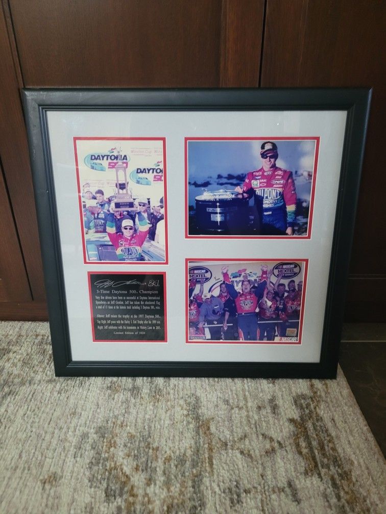 JEFF GORDON # 24 Nascar Black Framed Limited Edition 1024