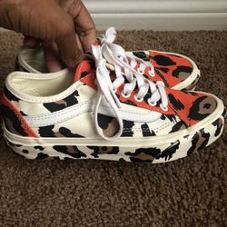 Adult Or Kids Like New Animal Print Vans