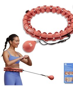 POPSUGAR Adjustable Fitness Hoop with Weighted Ball, Coral, 1 Count
