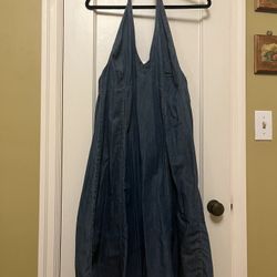 Vintage Liz Claiborne Denim Halter Dress