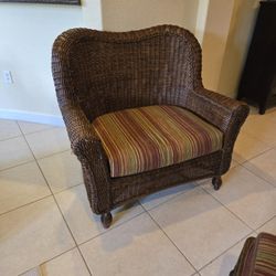 Wicker Chair with ottoman Pier 1