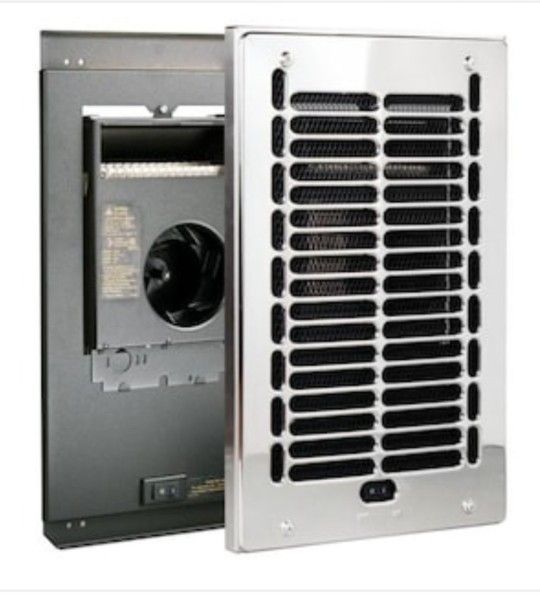 RBF Series 1000-Watt 120-Volt Electric Fan-Forced In-Wall Bath Heater Chrome