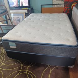 Nice Used Full Size Bed. Box Spring,  Mattress, and Metal Bedframe. 