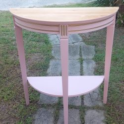 Pink Half -Moon Console Table 