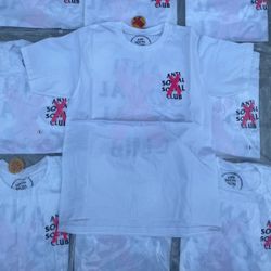 White n Pink Anti Social Social Club Cancelled T-Shirt