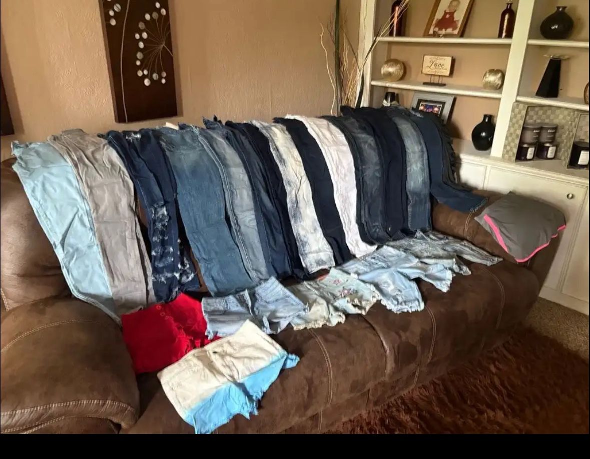 Assorted Jeans And Shorts Some New Some Only Wore Once All In Great Condition