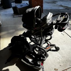 Graco MDS Jogger SE Stroller with Graco Snugride Infant Car seat and Buggy board