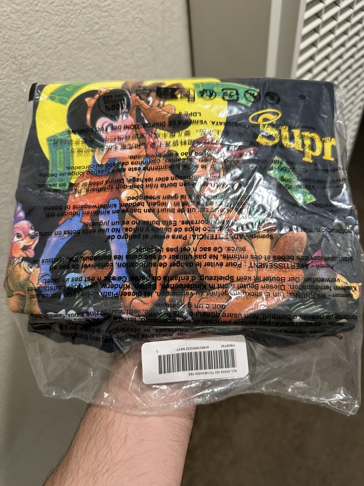 Supreme All Dogs Go To Heaven Tee Black Size Large