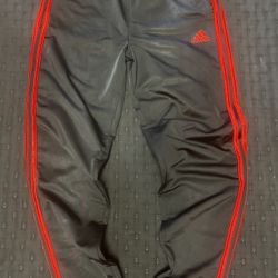 adidas Unisex Kids Black Red Ankle Activewear Pants L/G (14/16) Athletic