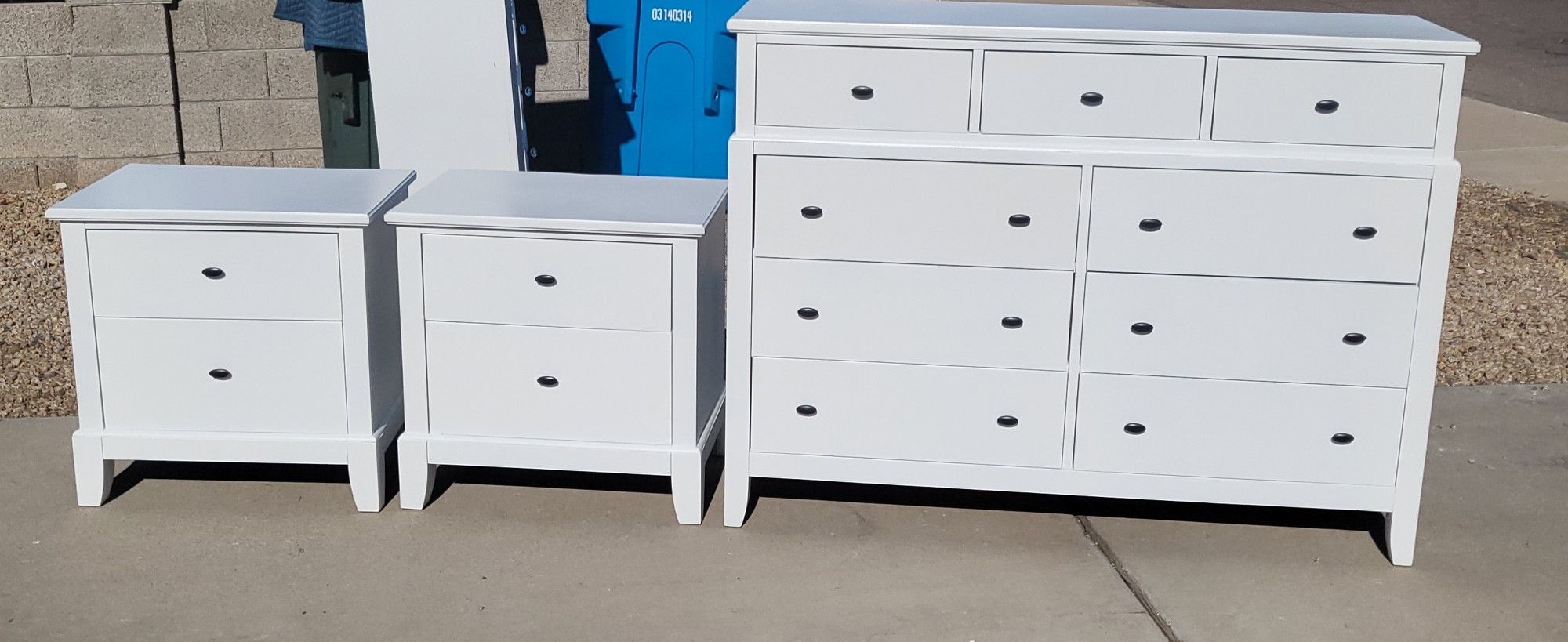 Pure White Long Dresser Plus 2 Nightstands for Sale in Phoenix
